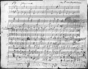 Autografpartiturark for den 10. Bagatelle opus 119